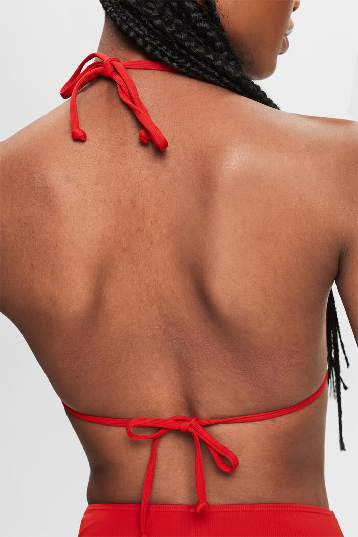 Top de bikini triangular con relleno, DARK RED, detail image number 1