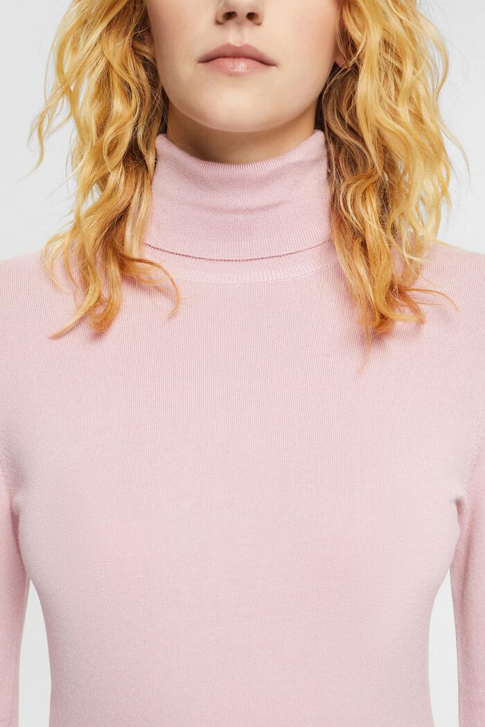 Jersey con cuello vuelto, LIGHT PINK, detail image number 2