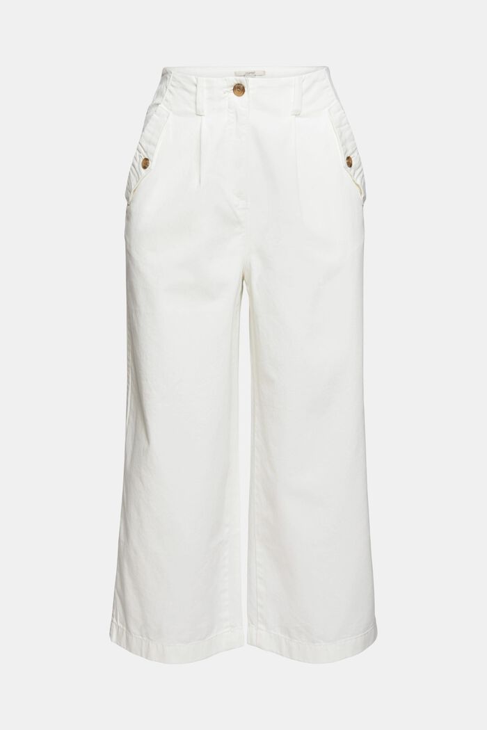 Pantalón culotte en 100 % algodón Pima, OFF WHITE, overview
