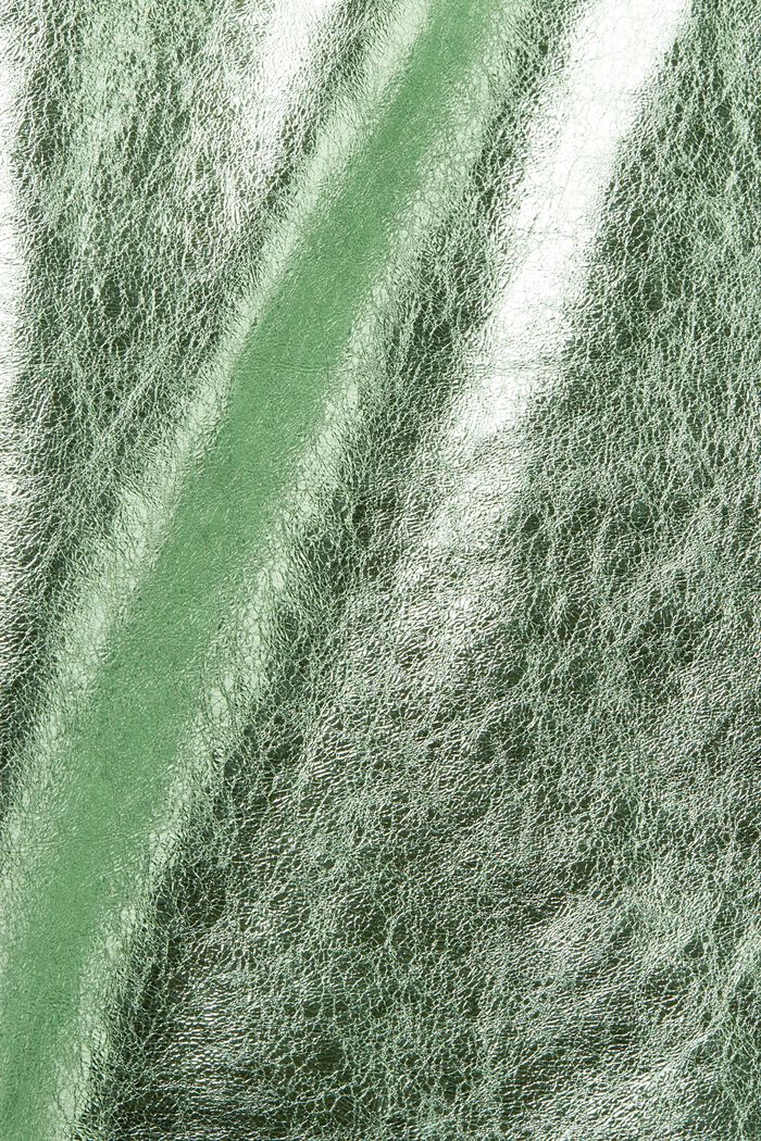 Chaqueta revestida de cuero metalizado, LIGHT AQUA GREEN, detail image number 6