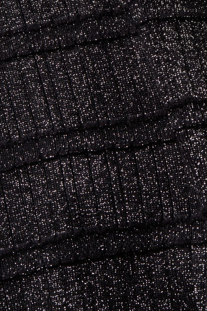 Tejido jersey lamé sin mangas y cuello alto, BLACK, detail image number 5