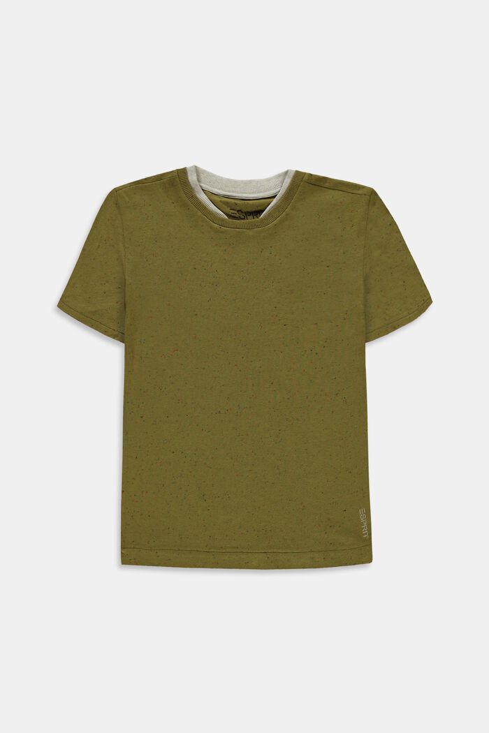 Camiseta de algodón con cuello doble, LEAF GREEN, detail image number 0
