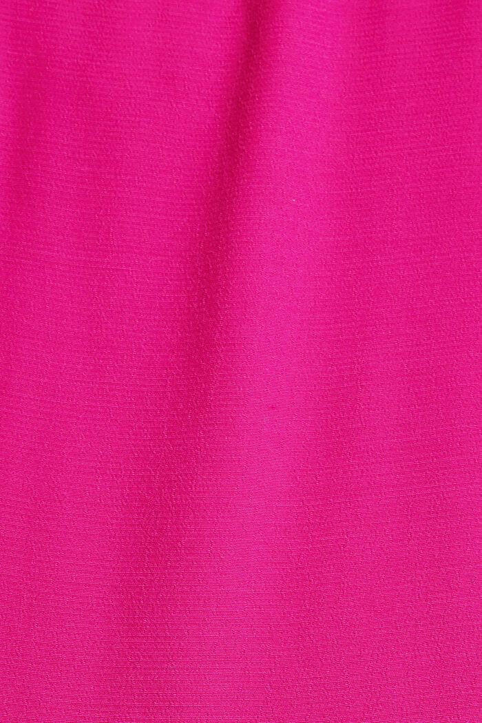 Blusa con cuello en pico, PINK FUCHSIA, detail image number 4