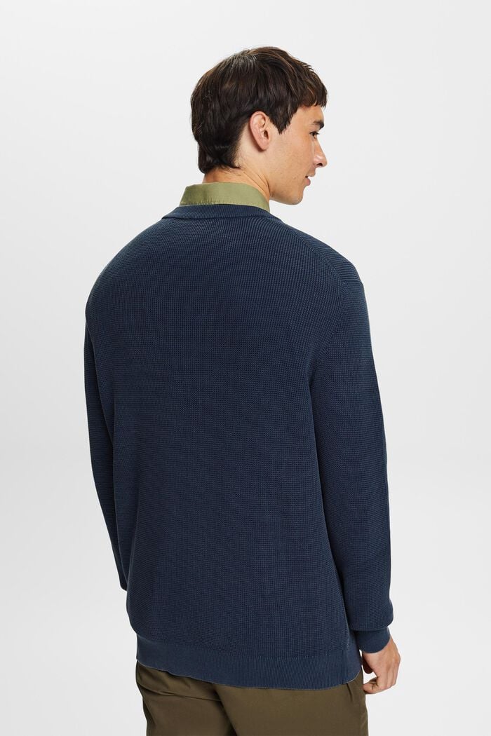 Jersey básico de cuello redondo, 100% algodón, NAVY, detail image number 4