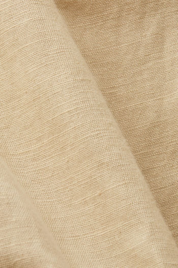 Vestido camisero de algodón y lino, SAND, detail image number 5