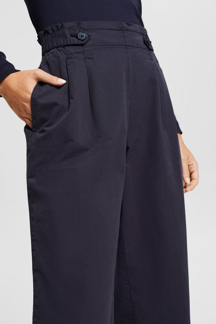 Pantalón tobillero con cintura elástica, 100% algodón, NAVY, detail image number 2