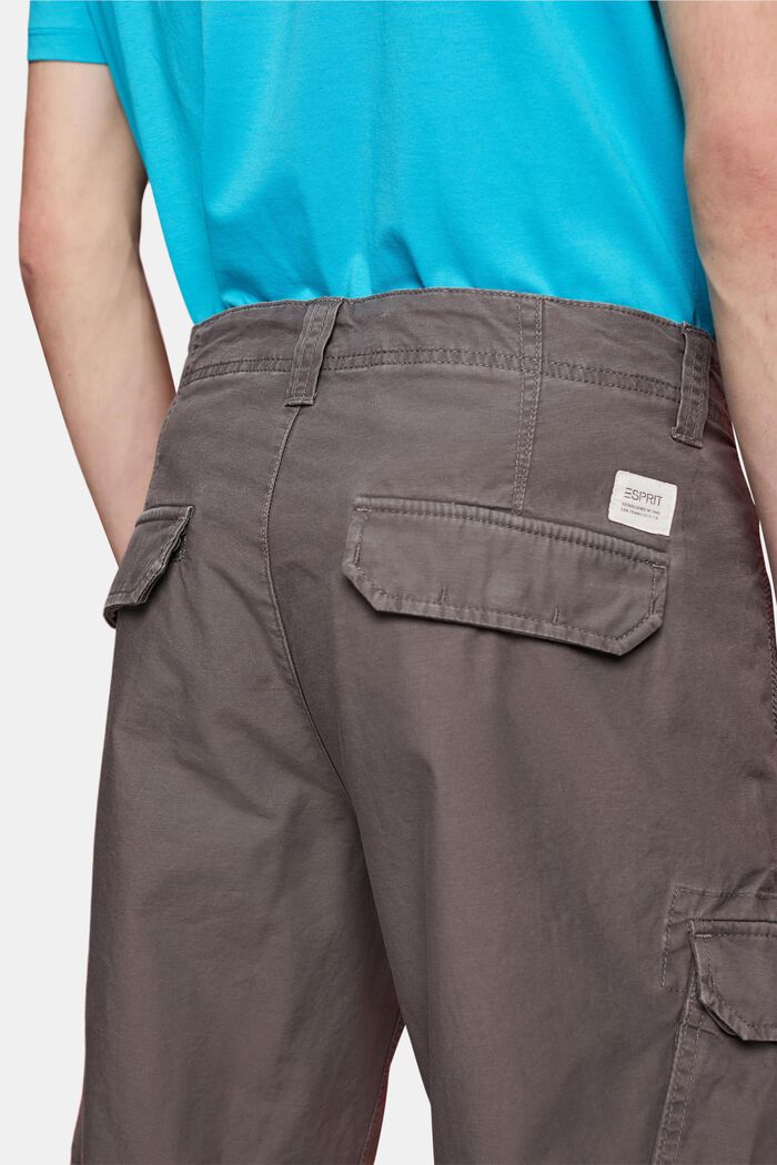 Pantalones cargo cortos, 100 % algodón, DARK GREY, detail image number 4