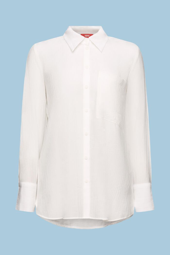 Camiseta de manga larga arrugada, OFF WHITE, detail image number 6