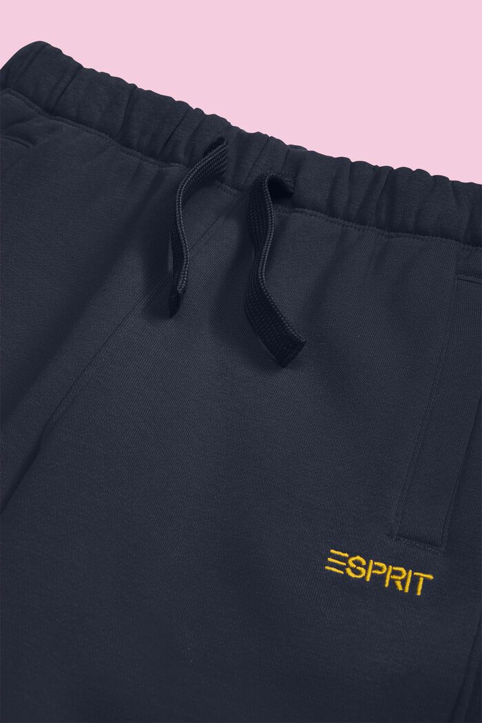 Pantalones deportivos en mezcla de algodón con logotipo, NAVY, detail image number 1