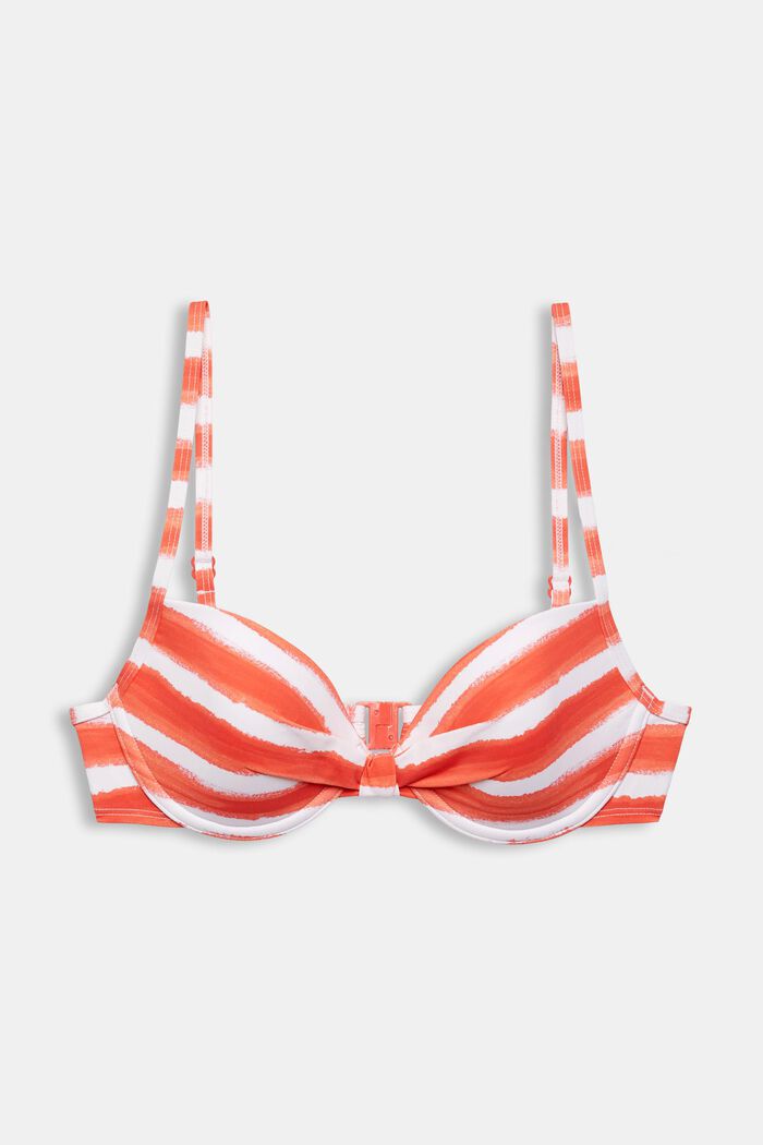 Top de bikini con relleno y diseño de rayas, CORAL, detail image number 4