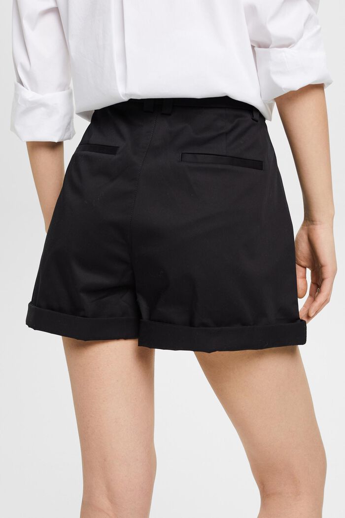 Pantalones cortos de satén con efecto lavado, BLACK, detail image number 2