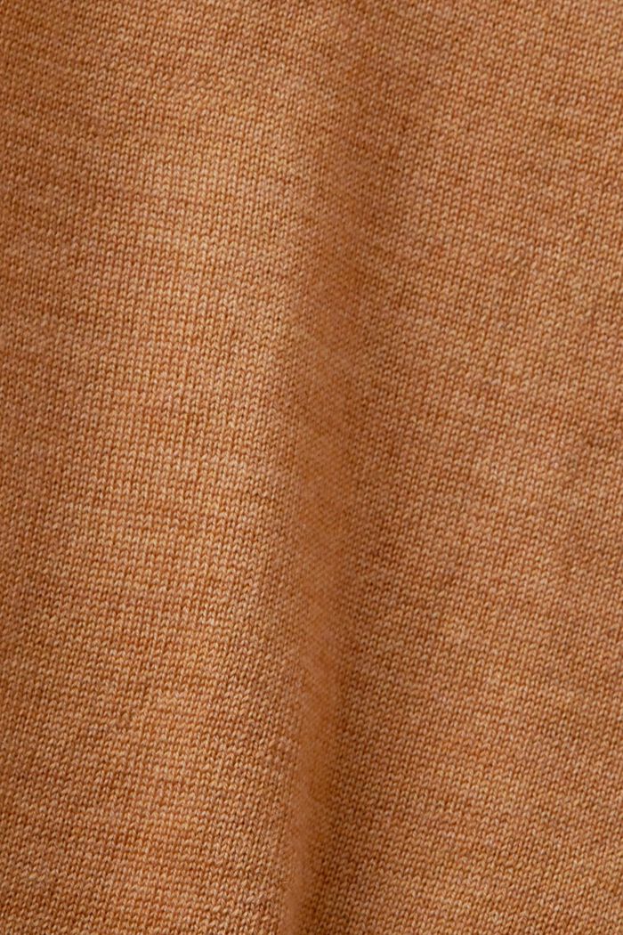 Jersey oversize de lana con cuello alto, CARAMEL, detail image number 5