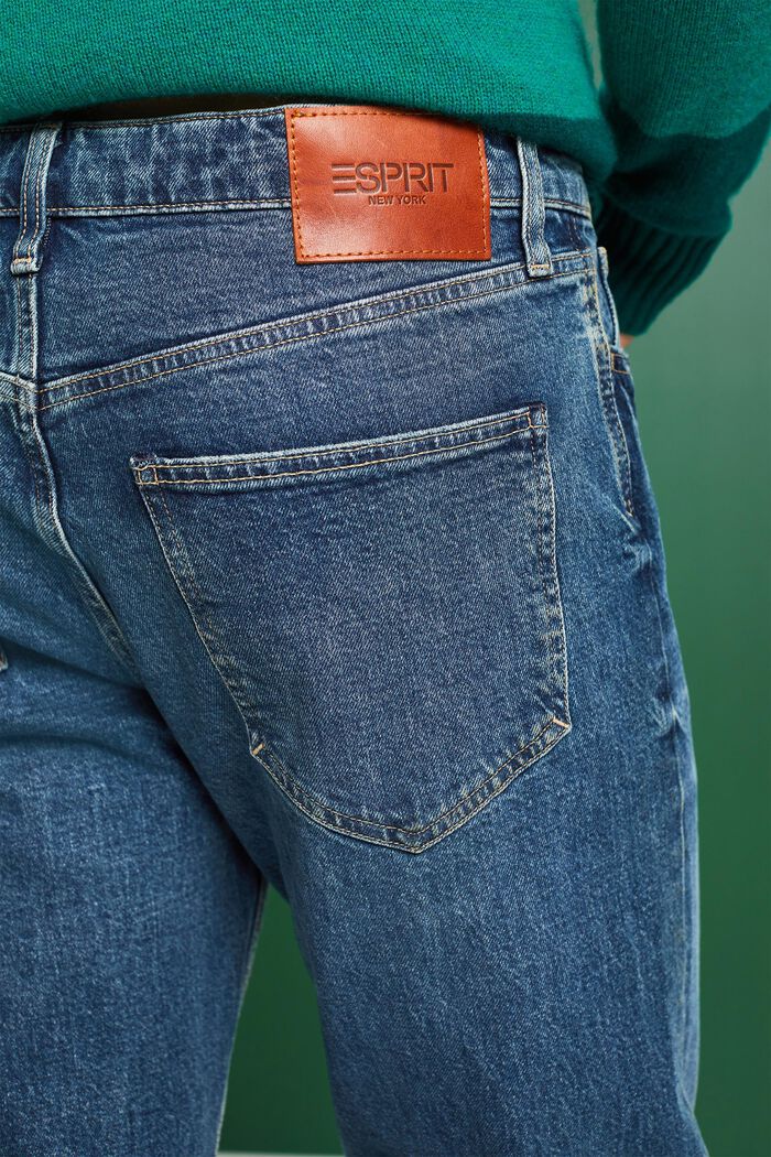 Jeans straight fit mid-rise, BLUE MEDIUM WASHED, detail image number 4
