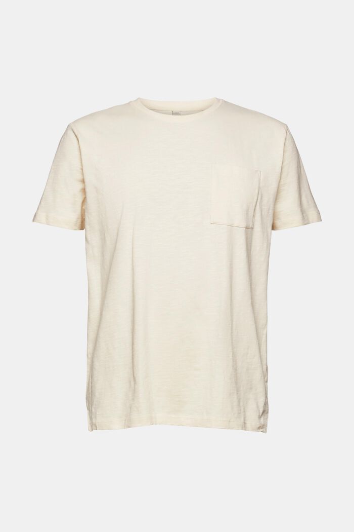 Camiseta de jersey con bolsillo en el pecho, CREAM BEIGE, detail image number 0