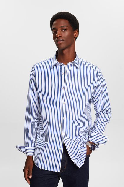 Camisa de popelina de algodón con diseño a rayas