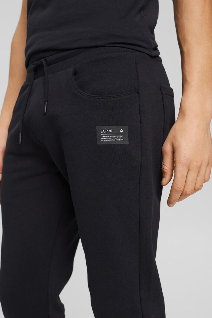 Pantalón jogging ajustado en mezcla de algodón, BLACK, detail image number 3