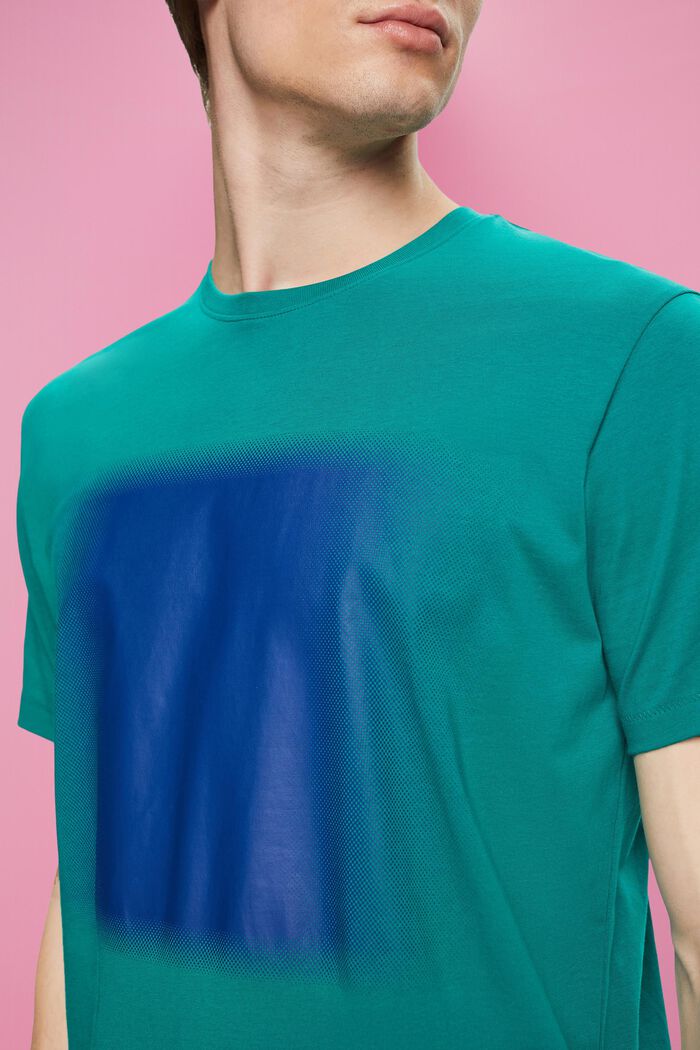 Camiseta de algodón con estampado, EMERALD GREEN, detail image number 2