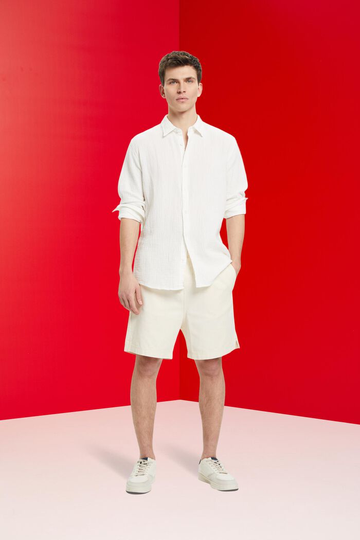 Camisa de muselina en algodón sostenible, OFF WHITE, detail image number 1
