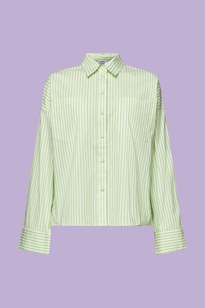 Camisa de cuello abotonado con diseño a rayas, GREEN, detail image number 6