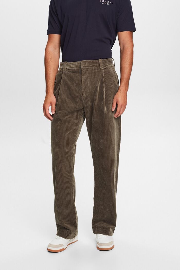 Pantalón de pana de pernera ancha, BROWN GREY, detail image number 1
