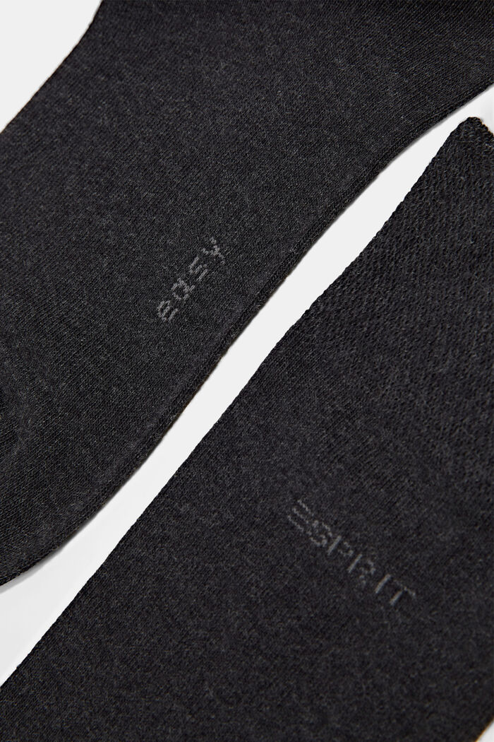 Pack de dos calcetines con remate suave, mezcla de algodón ecológico, ANTHRACITE MELANGE, detail image number 1