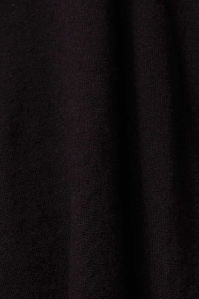 Jersey de cuello redondo con cachemir, BLACK, detail image number 5