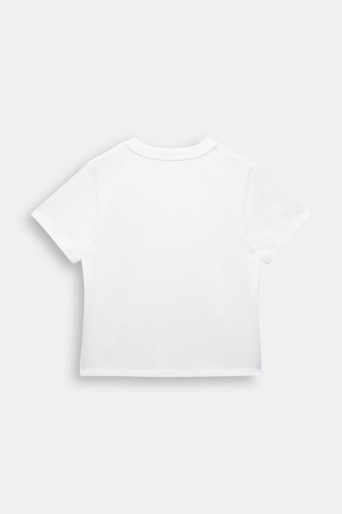 Camiseta en tejido jersey de algodón con diseño geométrico, WHITE, detail image number 3