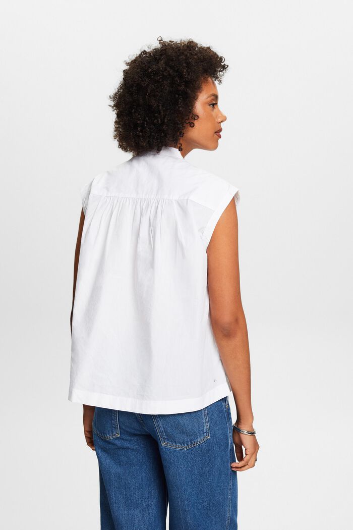 Blusa de algodón sin mangas, WHITE, detail image number 2