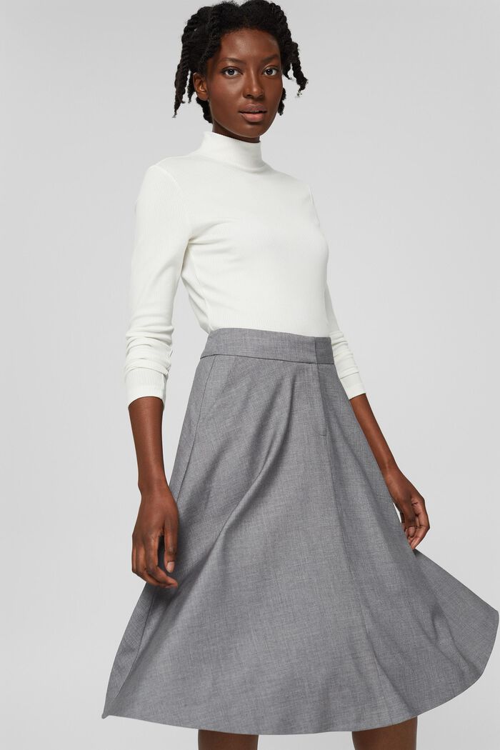 Con lana: falda en línea A muy elegante, MEDIUM GREY, overview