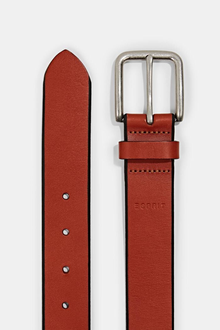 Cinturón de piel / cinturón hecho en piel, RUST BROWN, detail image number 1