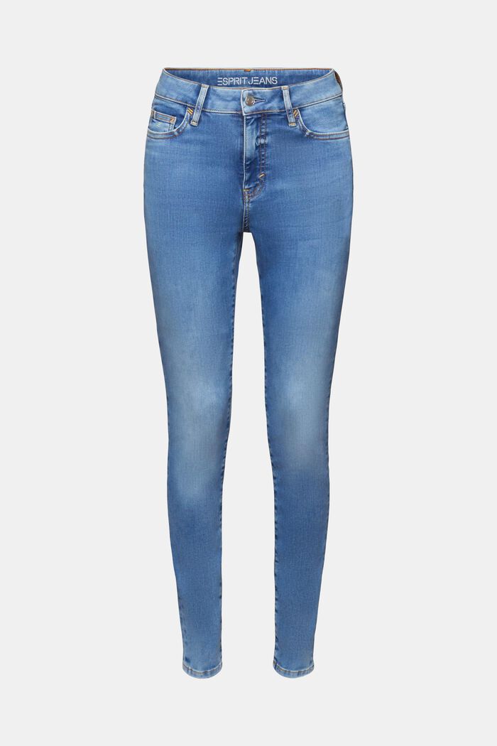 Jeans high rise skinny fit, BLUE LIGHT WASHED, detail image number 6