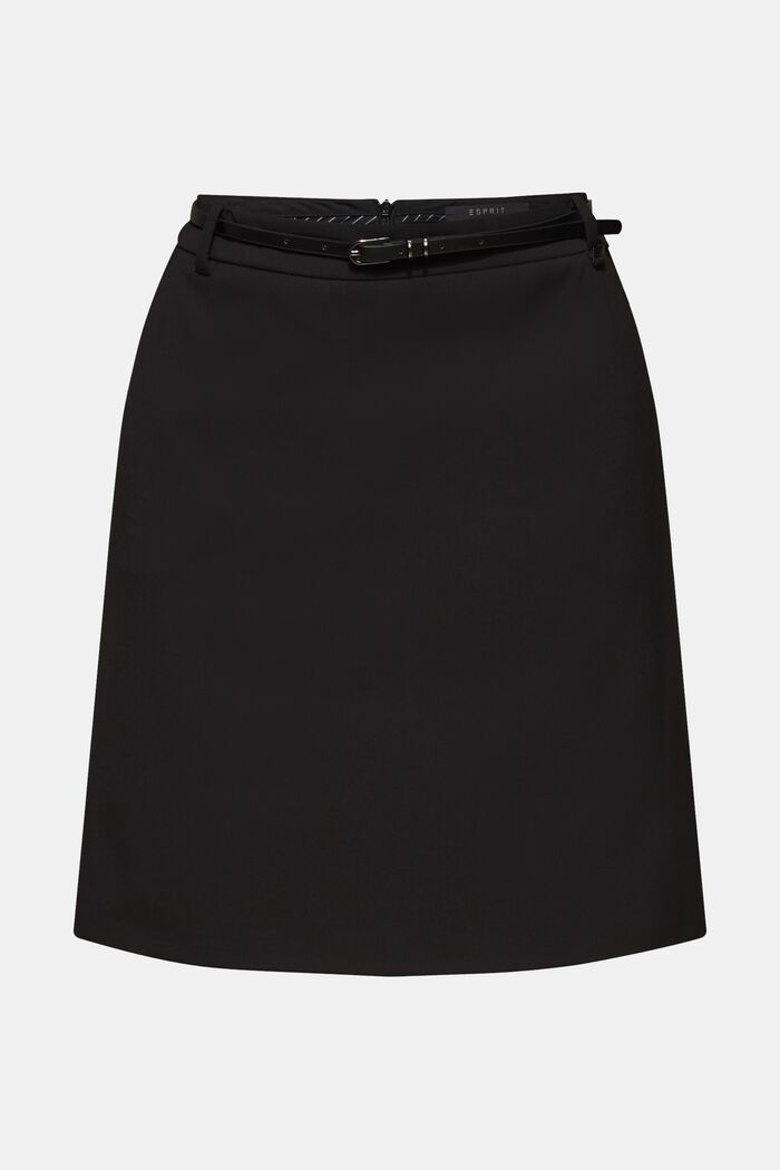 Falda elástica con bordados, BLACK, detail image number 0