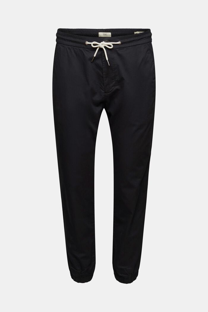 Pantalones chinos ligeros con cordón, BLACK, detail image number 6