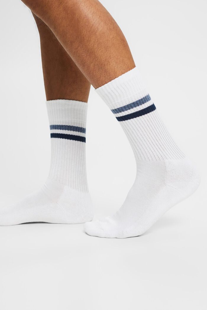 Pack de 2 pares de calcetines deportivos, algodón ecológico, OFF WHITE, detail image number 2