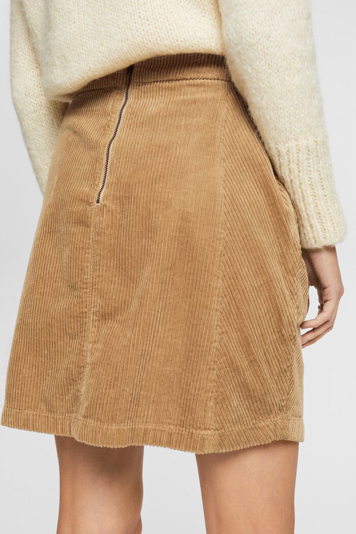 Minifalda de pana, 100 % algodón, KHAKI BEIGE, detail image number 4