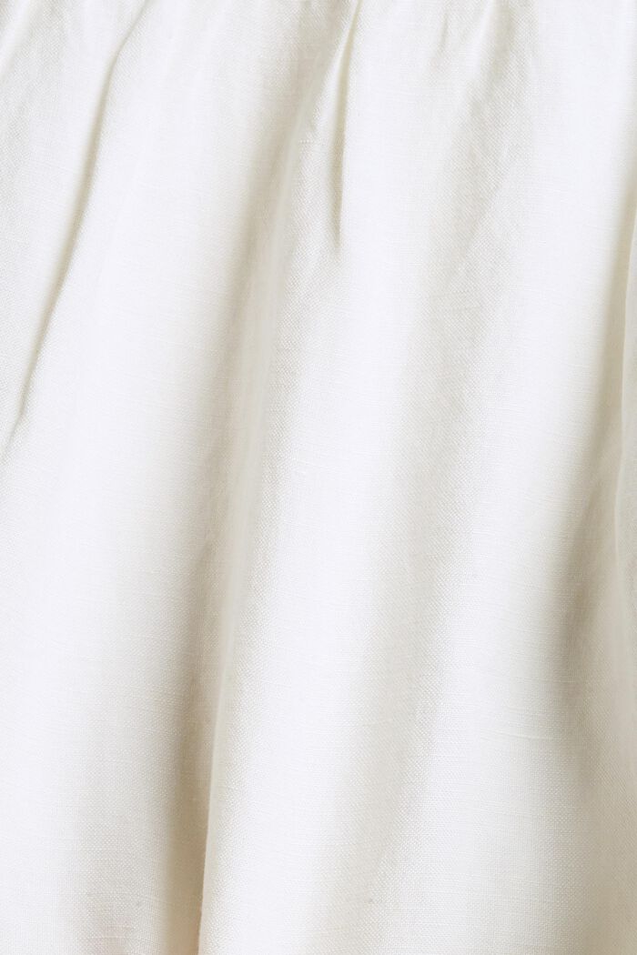 Blusa de volantes confeccionada en una mezcla de lino, OFF WHITE, detail image number 4