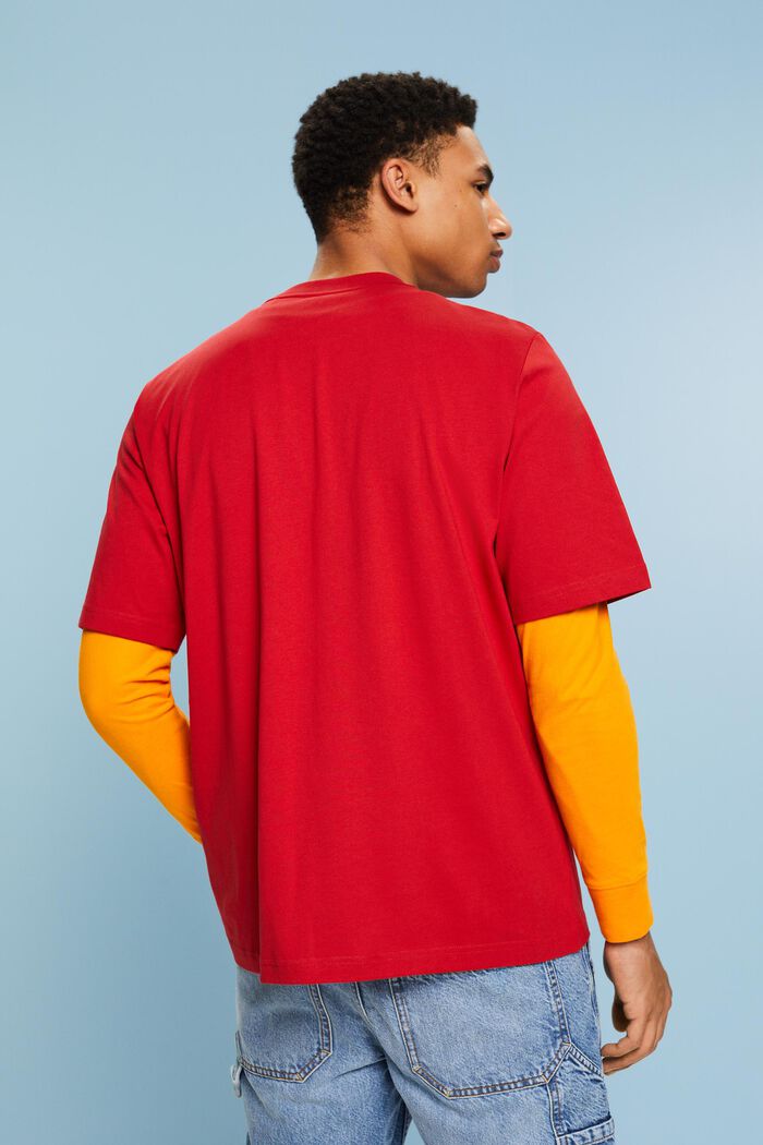 Camiseta unisex estampada de algodón Pima, DARK RED, detail image number 2