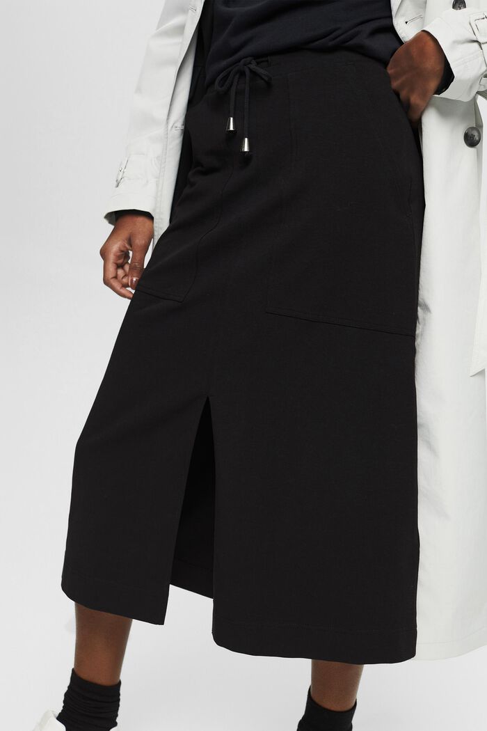 Falda de punto con cordón, BLACK, detail image number 0