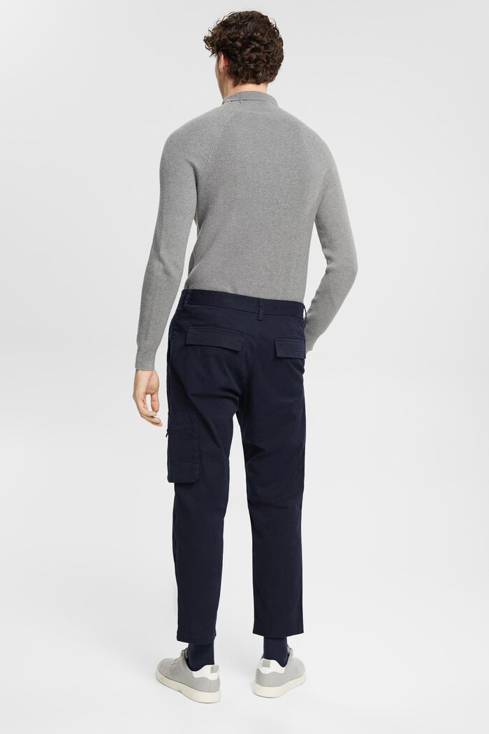 Pantalón chino con un bolsillo estilo cargo, NAVY, detail image number 3
