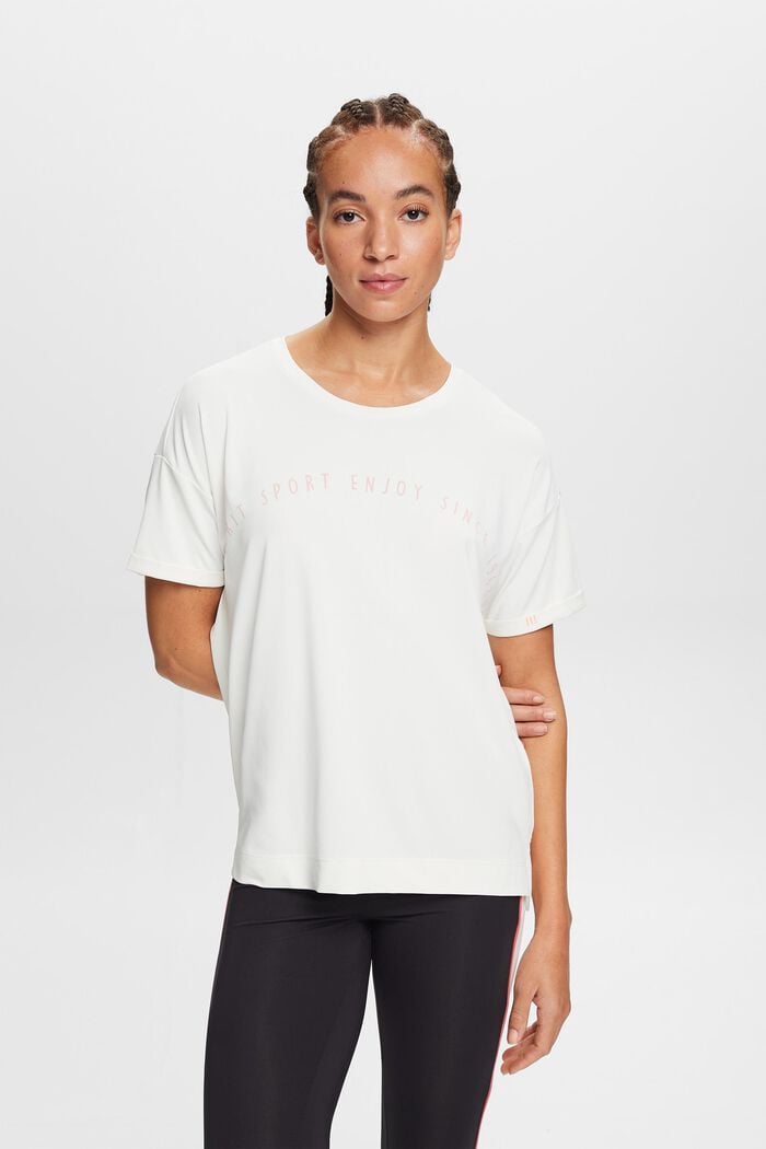 Camiseta deportiva con estampado, OFF WHITE, detail image number 1