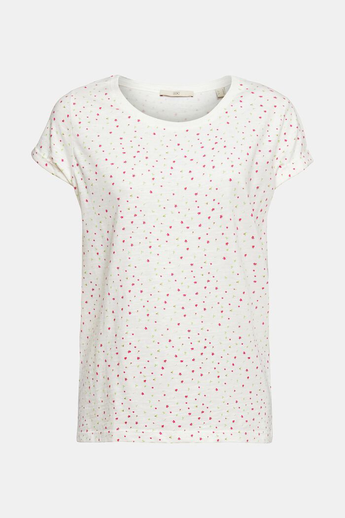 Camiseta con estampado floral, OFF WHITE, detail image number 6