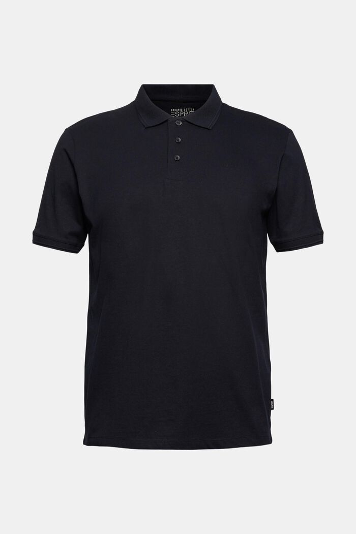 Lino/algodón ecológico: polo de jersey, BLACK, detail image number 0