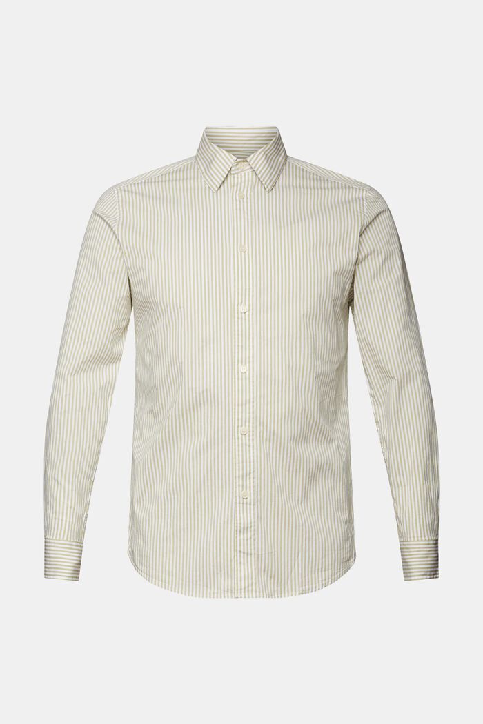 Camiseta de popelina de algodón a rayas, PISTACHIO GREEN, detail image number 5
