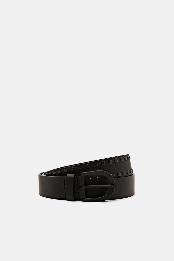 Cinturón de cuero con tachuelas, BLACK, detail image number 0
