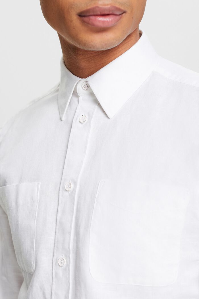 Camisa de manga larga, WHITE, detail image number 3