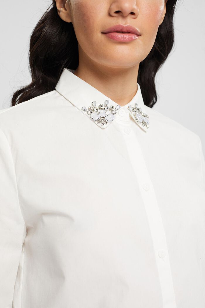 Blusa con cuello decorado y TENCEL™, WHITE, detail image number 2