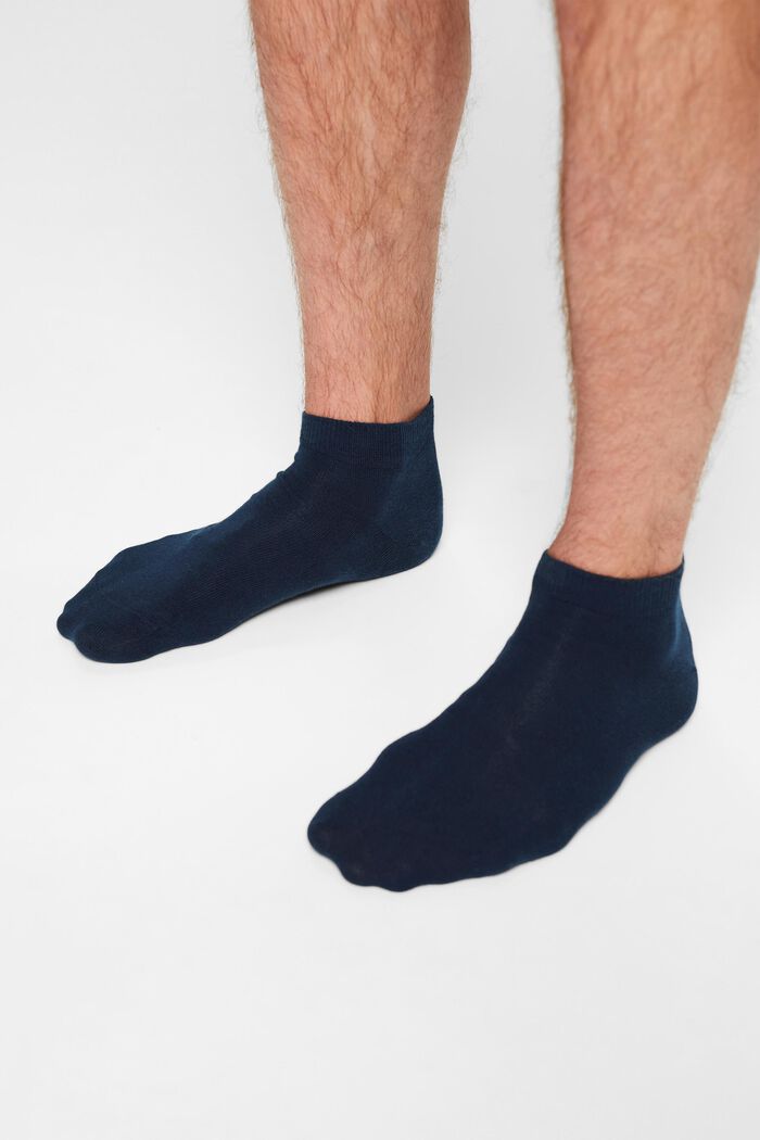 Pack de cinco pares de calcetines cortos en mezcla de algodón, MARINE, detail image number 3