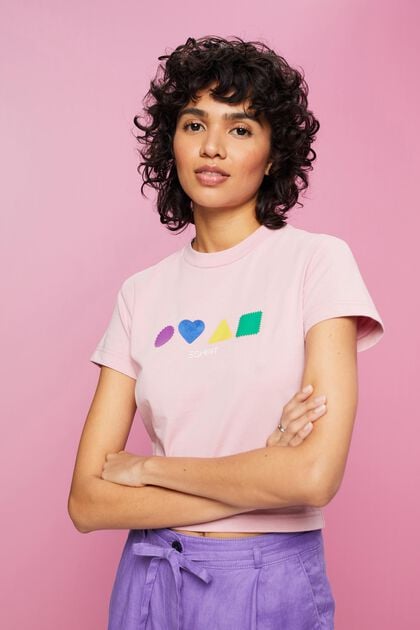Camiseta de algodón ecológico con diseño geométrico