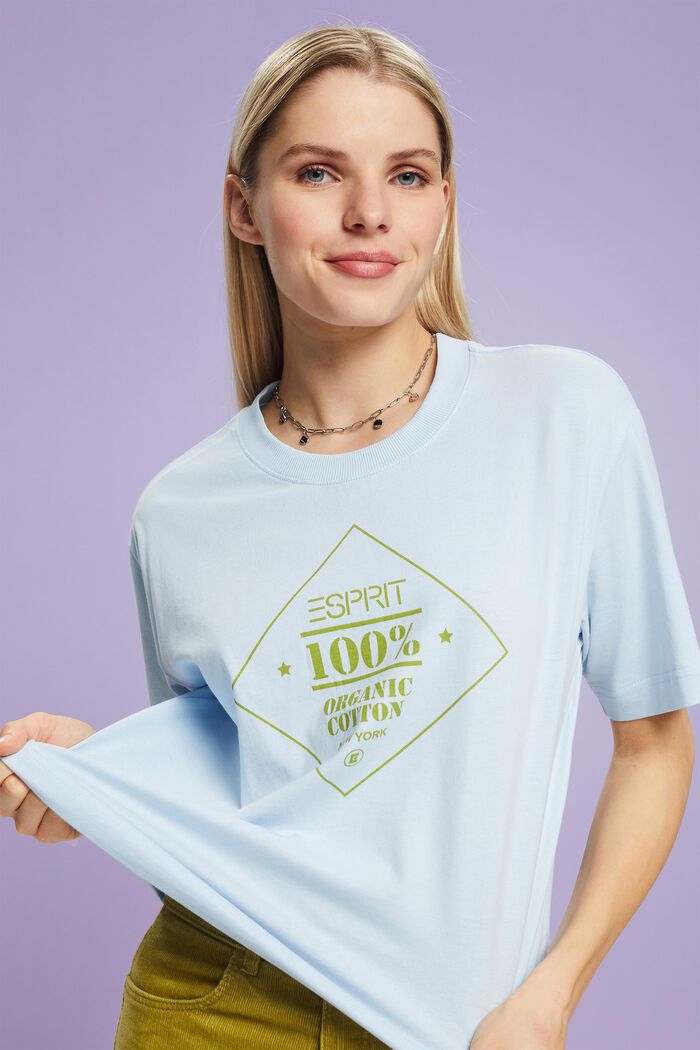 Camiseta estampada de algodón ecológico, PASTEL BLUE, detail image number 0