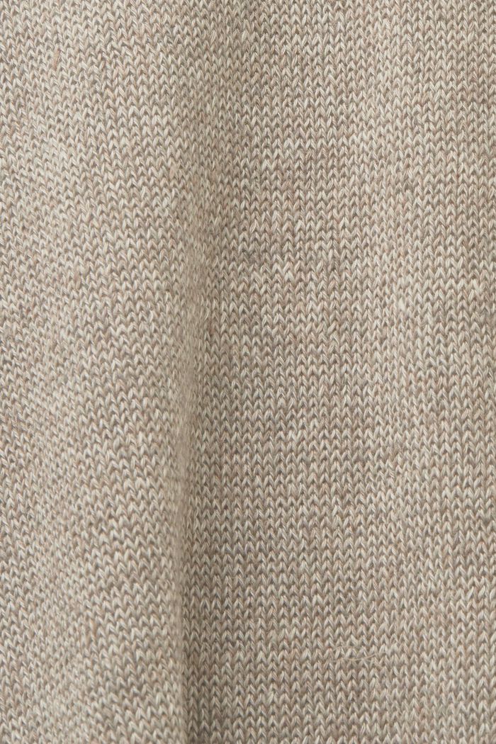 Jersey de lino con cuello redondo, LIGHT BROWN, detail image number 4